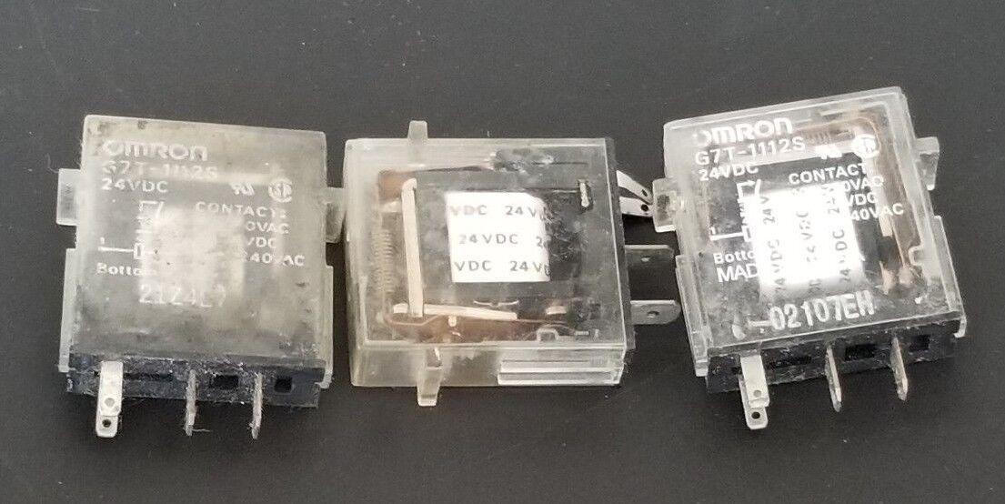 LOT OF 3 OMRON G7T-1112S 24VDC RELAYS G7T1112SDC24