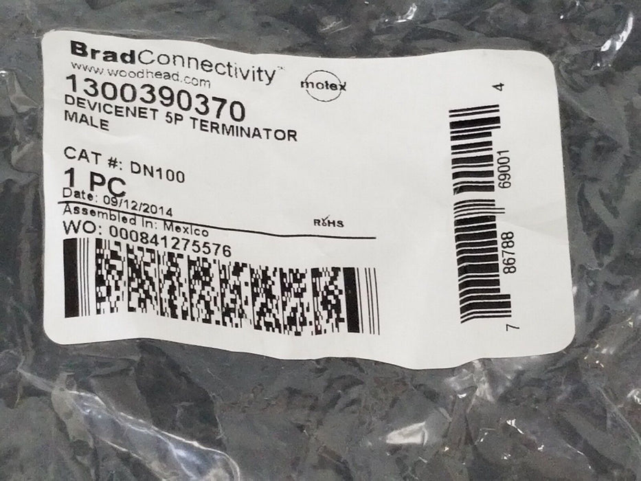 LOT OF 3 NEW BRAD CONNECTIVITY 1300390370 DEVICENET 5P MALE TERMINATORS DN100
