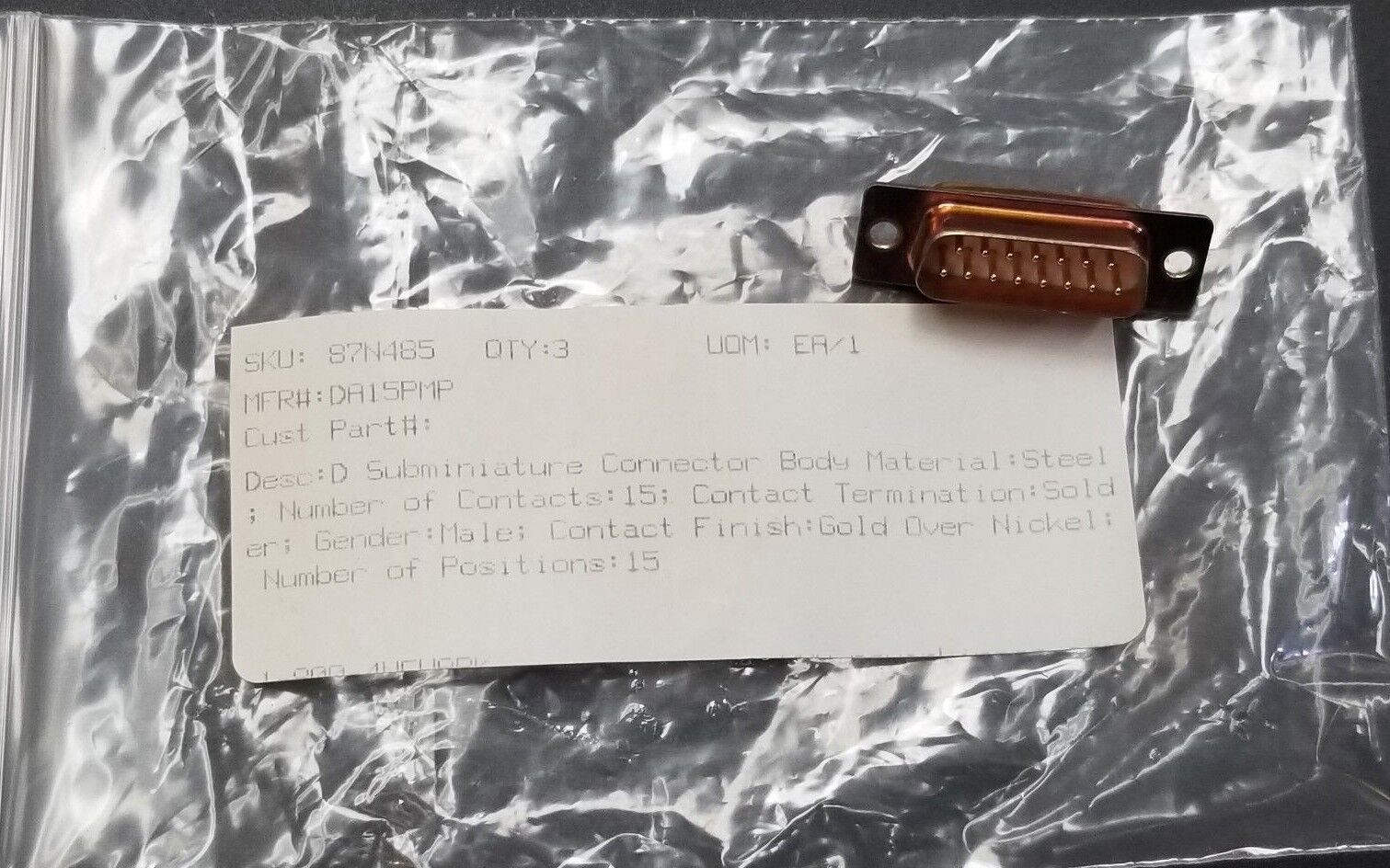 NEW SPC DA-15P-MP 15P D-SUB CONNECTOR DA15PMP