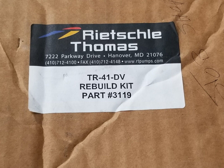NEW RIETSCHLE THOMAS TR-41-DV PUMP REBUILD KIT #3119, TR 40/41 D/DV, 102105-7001