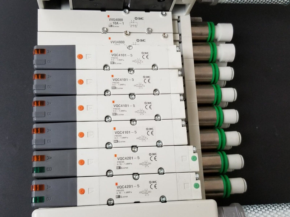 SMC VV5QC41-08C12FSDQN0-X25 VALVE MANIFOLD W/ EX250-SDN1-X122 I/O SI UNIT