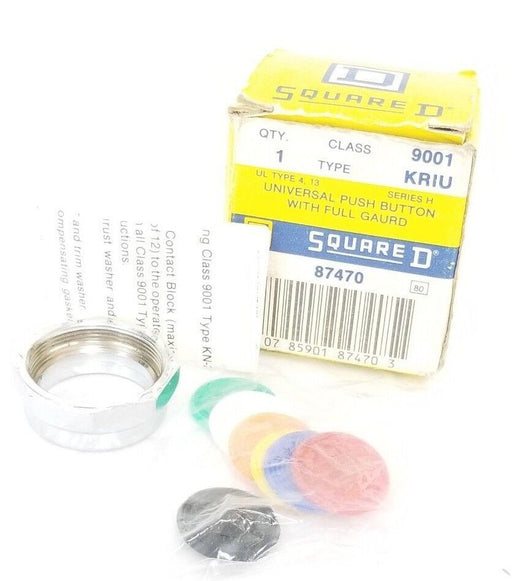 NIB SQUARE D 9001KRIU PUSH BUTTON W/ FULL GAURD 9001-KRIU (INCOMPLETE)