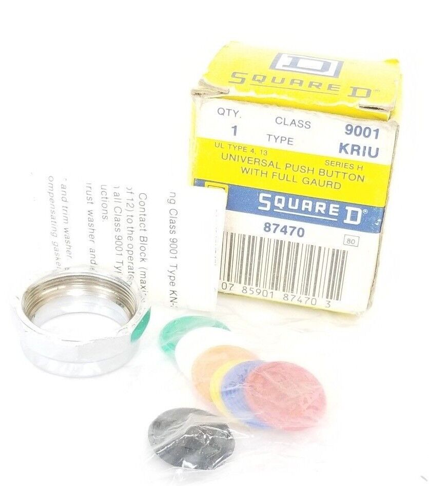 NIB SQUARE D 9001KRIU PUSH BUTTON W/ FULL GAURD 9001-KRIU (INCOMPLETE)