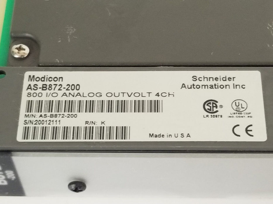 MODICON AS-B872-200 800 I/O ANALOG OUTVOLT 4CH, ASB872200, R/N: K
