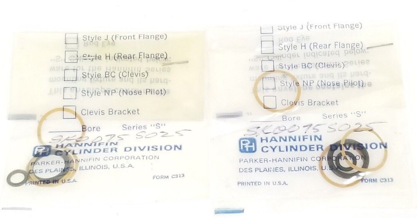 LOT OF 2 NEW PARKER SCHRADER BELLOWS SK0075-S025 SEAL KITS 3/4" BORE S