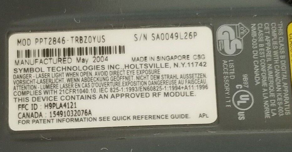 SYMBOL PPT2846-TRBZ0YUS POCKET PC PPT2846TRBZ0YUS