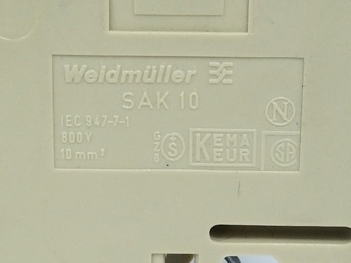 LOT OF 3 WEIDMULLER SAK-10 800V TERMINAL BLOCKS SAK10