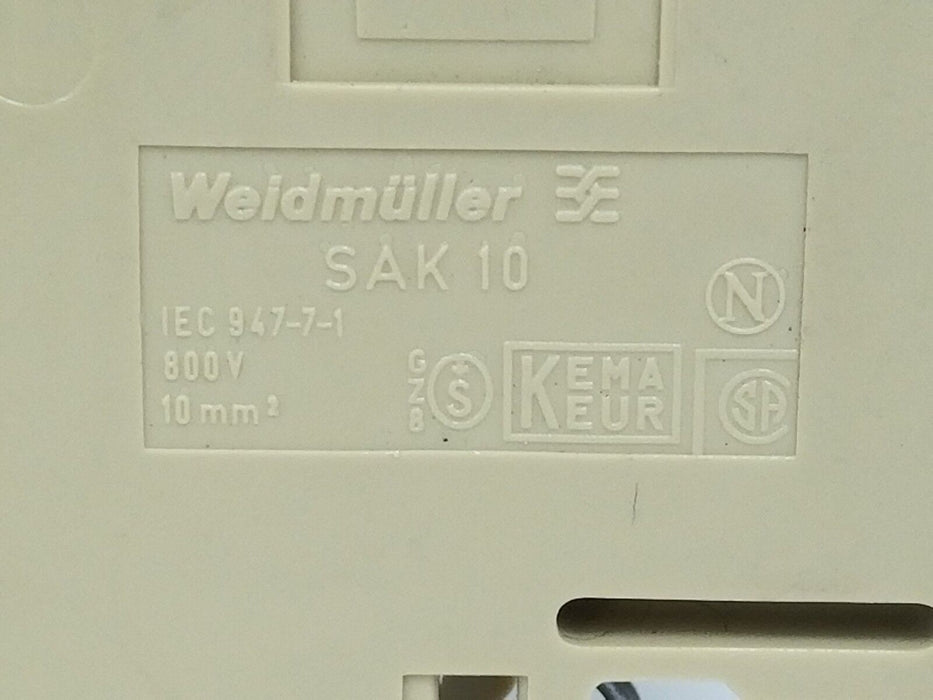 LOT OF 3 WEIDMULLER SAK-10 800V TERMINAL BLOCKS SAK10