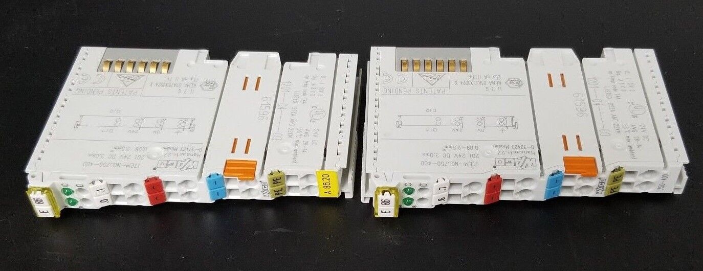 LOT OF 2 WAGO 750-400 2 CHAN IN 24VDC MODULES 750400
