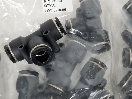 LOT OF 14 NEW PISCO PNEUMATICS PE-12 FITTINGS, TEE, 12MM, PE12