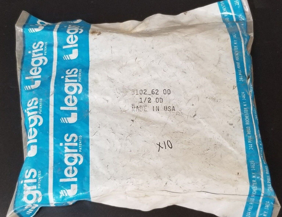 BAG OF 10 NEW LEGRIS 3102 62 00 UNION ELBOWS, 1/2" OD, 31026200