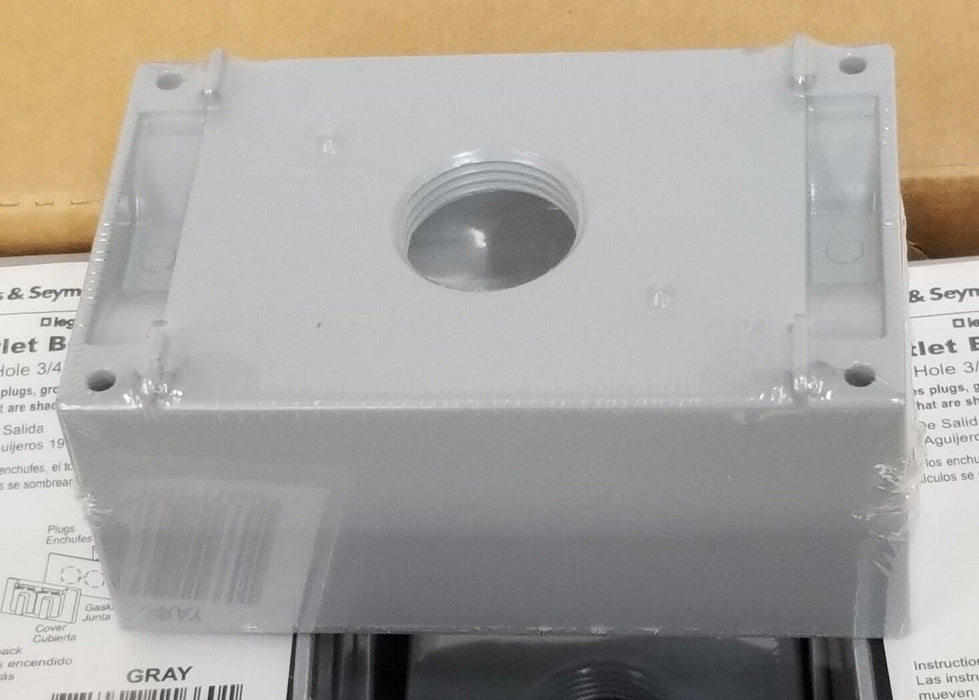 BOX OF 12 NEW PASS & SEYMOUR WPB35 ALL-WEATHER OUTLET BOXES, FIVE-HOLE, 3/4"