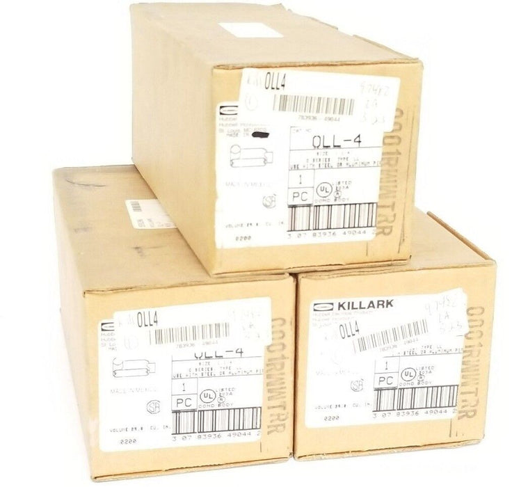 LOT OF 3 NIB HUBBELL KILLARK OLL-4 1-1/4"LL"TYPE AL CONDUITS OLL4