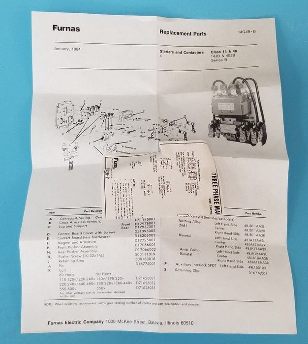 NIB FURNAS 40JB32AF MAGNETIC CONTACTOR SIZE: 4, POLES 3