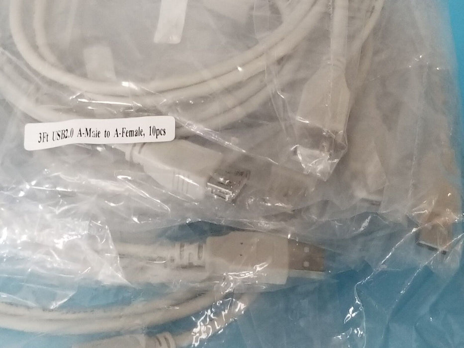 LOT OF 119 NEW WEATHERFORD 1541343 3FT USB2.0 A-MALE TO A-FEMALE ADAPTER CABLES