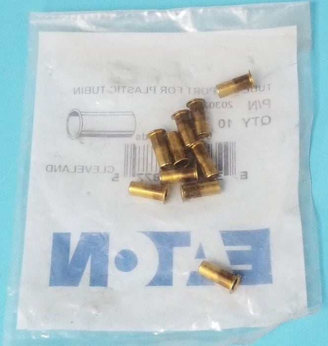 BAG OF 10 NEW EATON 2030X6 BRASS TUBE SUPPORT FOR PLASTIC TUBIN