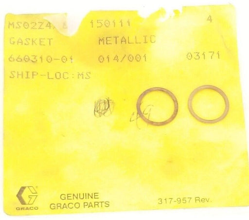 LOT OF 2 NEW GRACO 150111 METALLIC GASKETS