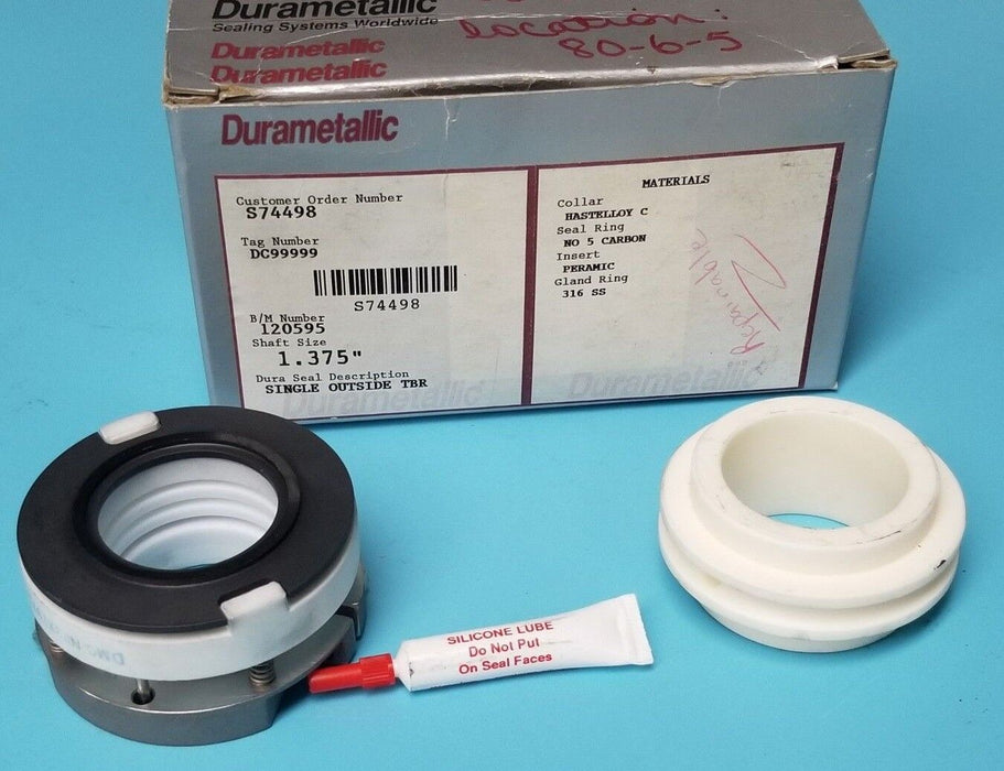 DURAMETALLIC S74498 SEAL LI3Y1375S33, NF3X1375SX3, A73Y1375VE3, 120595, 1.375"