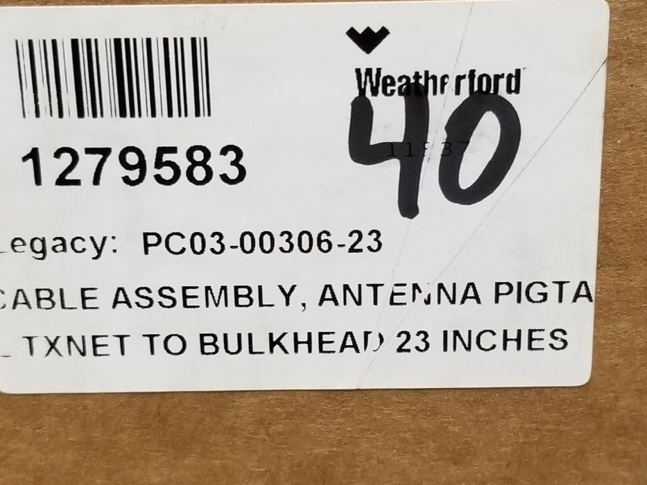 LOT OF 20 NEW WEATHERFORD 1279583 ANTENNA PIGTAIL TXNET TO BULKHEAD CABLE ASSYS