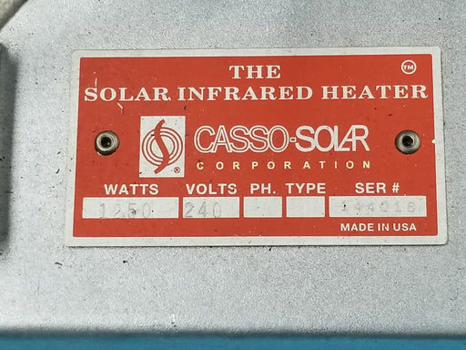 CASSO-SOLAR SOLAR INFRARED HEATER 1250W, 240V