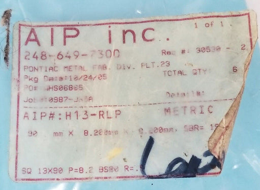 LOT OF 6 NEW AIP INC H13-RLP PUNCHES 0987-JN5A, 530530-2, 90 X 8.200 X 0.200 MM