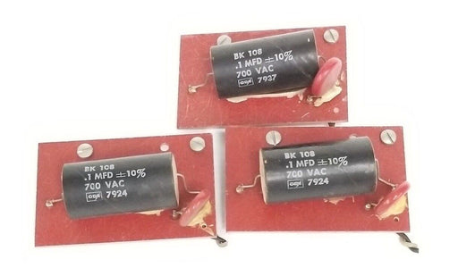LOT OF 3 CDE 168100-4 CAPACITOR BOARDS BK-108 , 700 VAC, 7924 7937