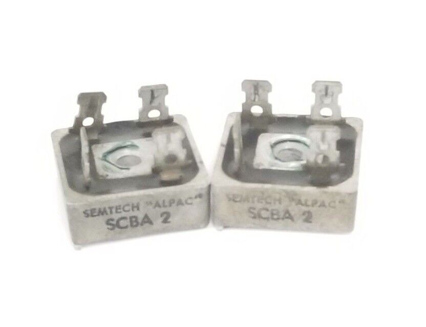 LOT OF 2 SEMTECH SCBA-2 BRIDGE RECTIFIERS 200-600V 25AMP 1PHASE "ALPAC" SCBA2
