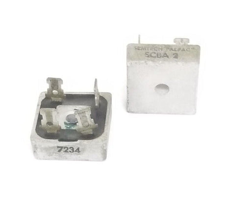 LOT OF 2 SEMTECH SCBA-2 BRIDGE RECTIFIERS 200-600V 25AMP 1PHASE "ALPAC" SCBA2