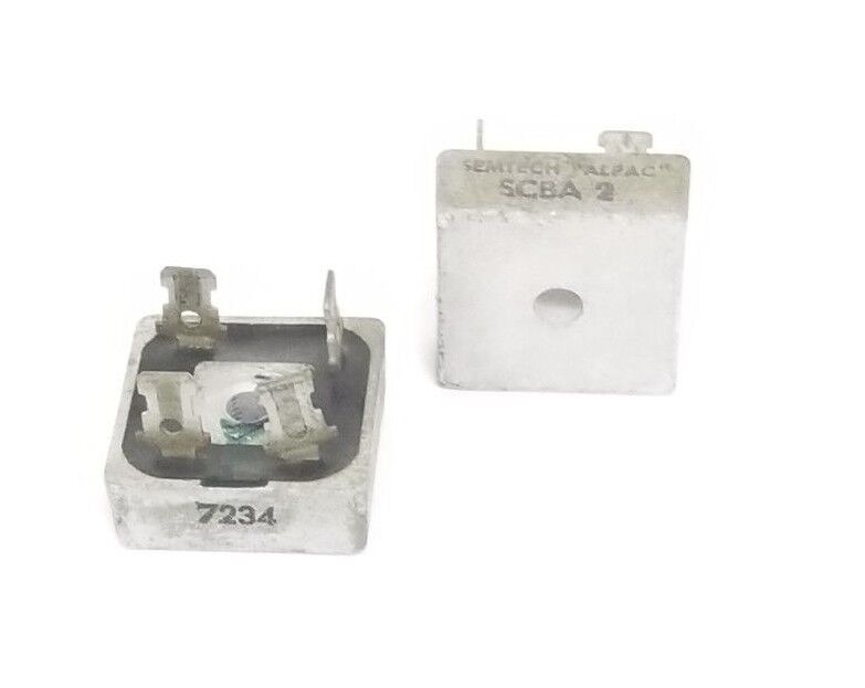 LOT OF 2 SEMTECH SCBA-2 BRIDGE RECTIFIERS 200-600V 25AMP 1PHASE "ALPAC" SCBA2