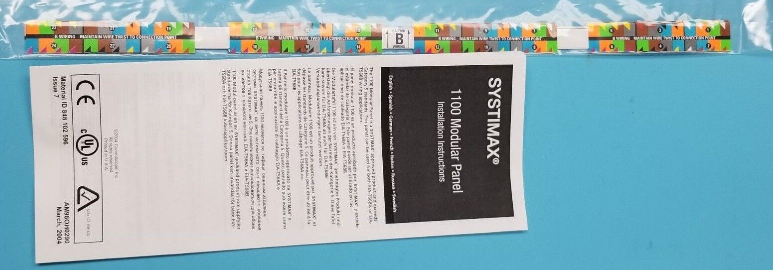 NIB COMMSCOPE SYSTIMAX 760056598 MODULAR PANEL 1100-48PSA