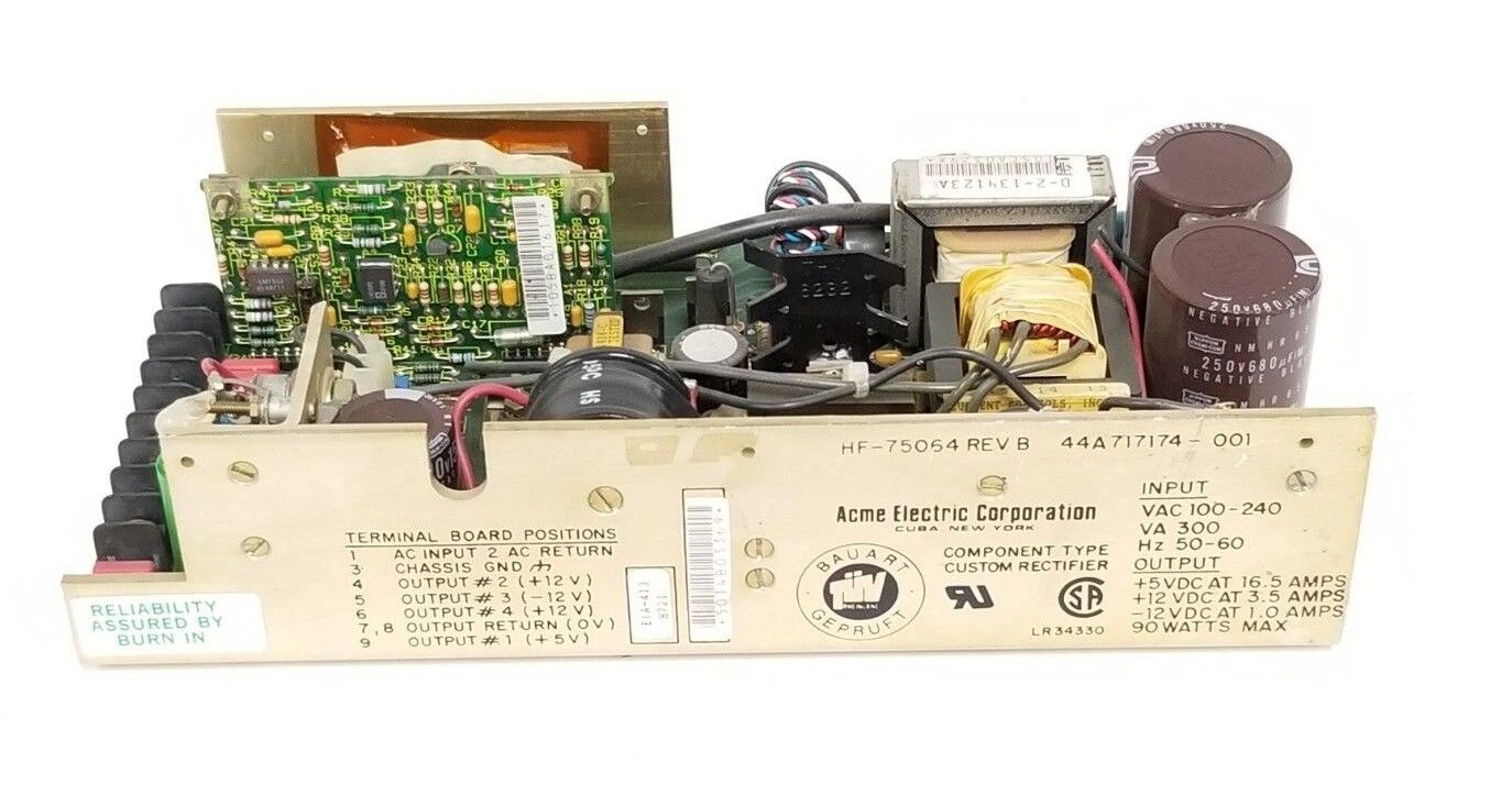 ACME ELECTRIC / GE 44A717174-001 POWER SUPPLY HF-75064 , 100-240VAC, 300VA