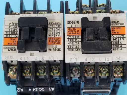 LOT OF 2 FUJI ELECTRIC SC-03/G CONTACTORS 11A, CAT NO 4GC0A, SC03G