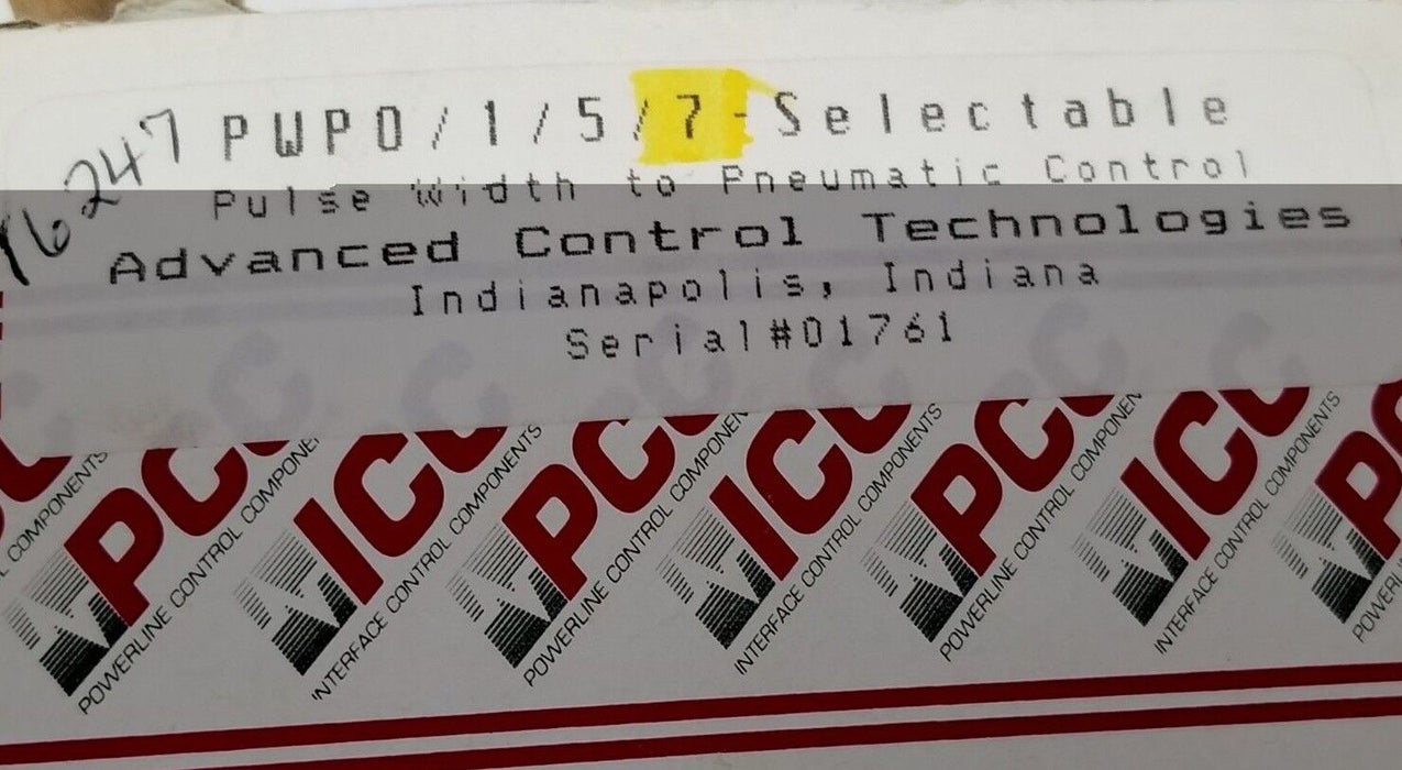 NIB ADVANCED CONTROL TECH. PWP0/1/5/7-SELECTABLE PULSE WIDTH TO PNEUMATIC