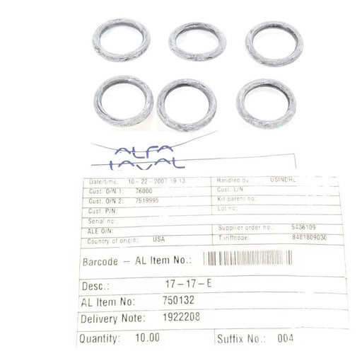 BAG OF 6 NEW ALFA LAVAL 750132 DIVERT VALVE O-RINGS 17-17-E
