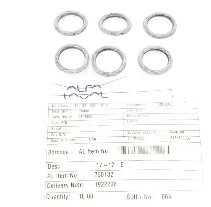 BAG OF 6 NEW ALFA LAVAL 750132 DIVERT VALVE O-RINGS 17-17-E