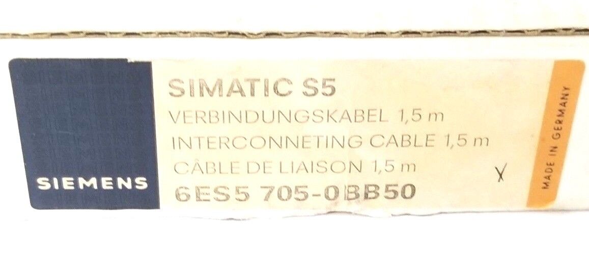 NIB SIEMENS 6ES5 705-0BB50 INTERCONNECTING CABLE 1.5M 6ES57050BB50
