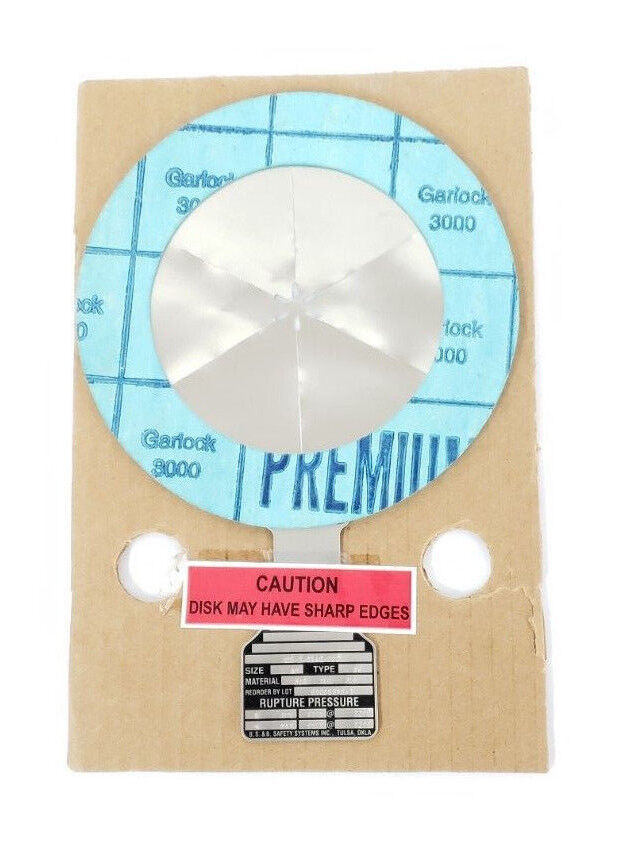 NEW BS&B QB-0-0146-000 'D' TYPE RUPTURE DISK, 4", TYPE AV, 316 TEF 316, 2953279