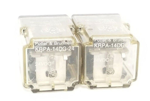 LOT OF 2 POTTER & BRUMFIELD KRPA-14DG-24 RELAYS KRPA14DG24, 24VDC