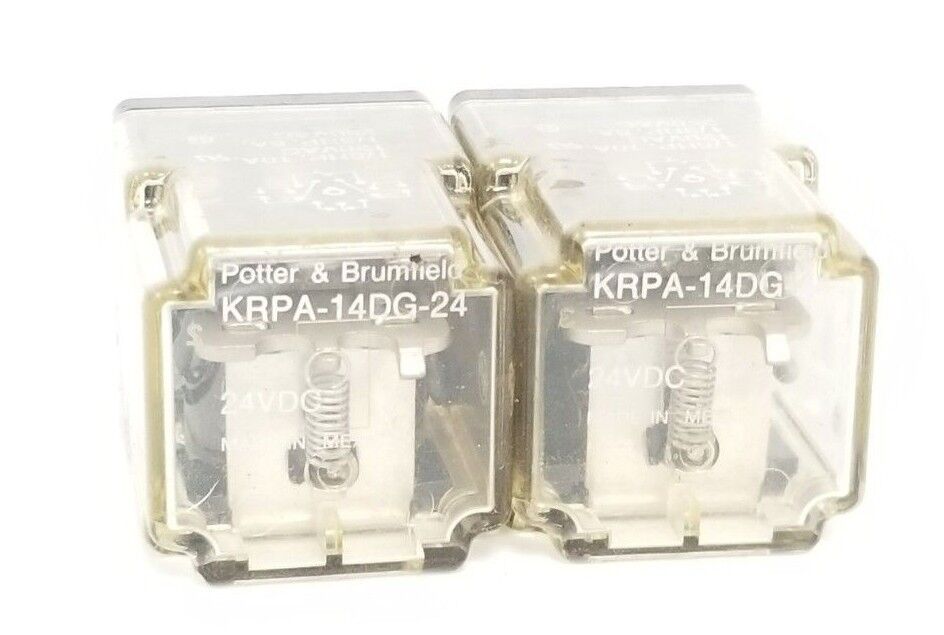 LOT OF 2 POTTER & BRUMFIELD KRPA-14DG-24 RELAYS KRPA14DG24, 24VDC
