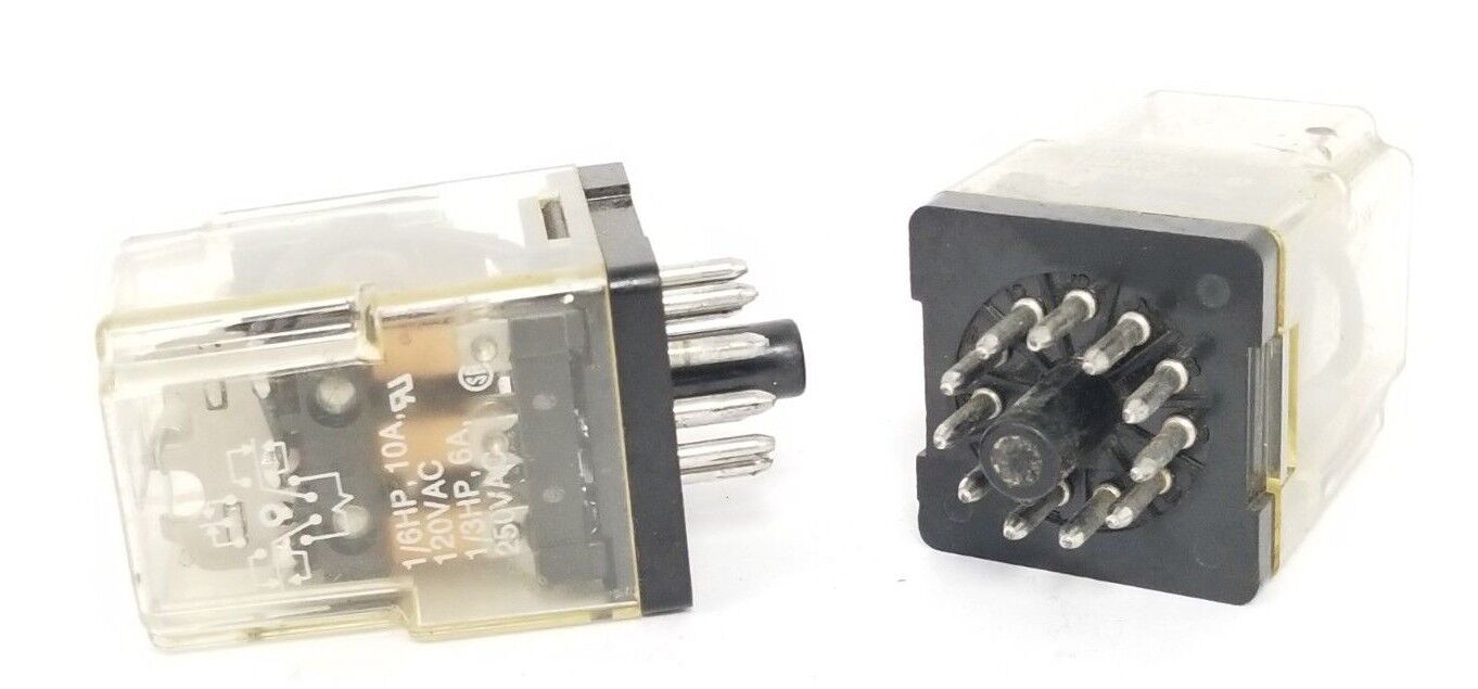 LOT OF 2 POTTER & BRUMFIELD KRPA-14DG-24 RELAYS KRPA14DG24, 24VDC