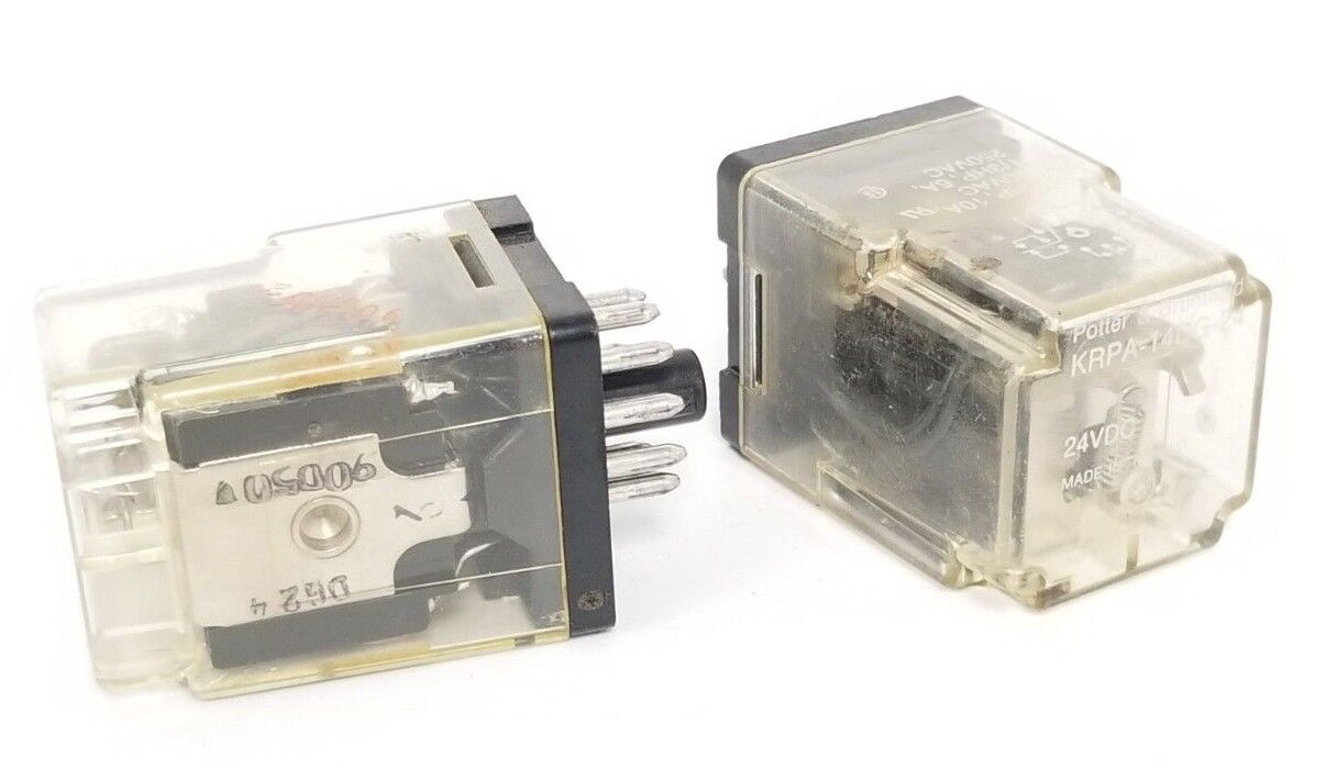 LOT OF 2 POTTER & BRUMFIELD KRPA-14DG-24 RELAYS KRPA14DG24, 24VDC