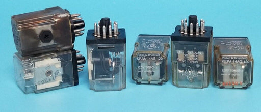 LOT OF 6 POTTER & BRUMFIELD KRPA-14AG-120 RELAYS KRPA14AG, 120V, 50/60HZ