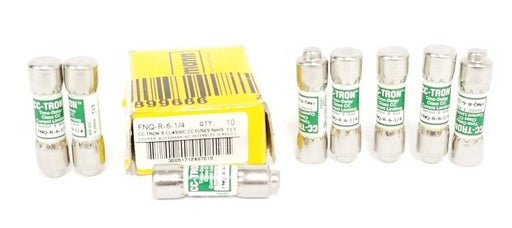 BOX OF 8 NEW COOPER BUSSMANN FNQ-R-6-1/4 CC TRON FUSES