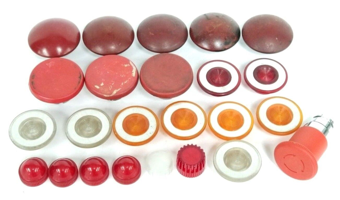 LOT OF 24 ASSORTED PUSHBUTTON HEADS / CAPS