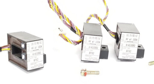 LOT OF 3 HINODE ELECTRIC H-A100R3 CURRENT METERS 4V@100A HA100R3