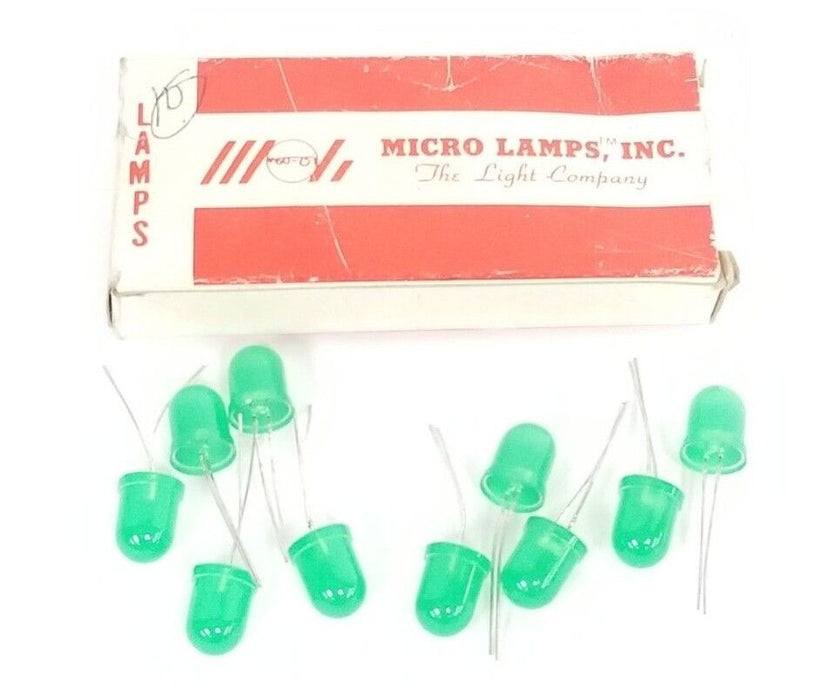 LOT OF 10 NEW MICRO LAMPS, INC. MLED-813-GD GREEN LAMPS MLED813GD