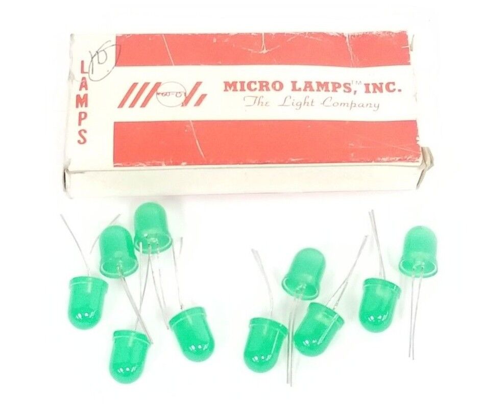 LOT OF 10 NEW MICRO LAMPS, INC. MLED-813-GD GREEN LAMPS MLED813GD
