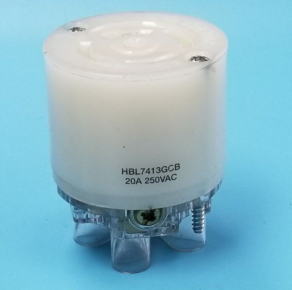 HUBBELL HBL7413GCB LOCKING FEMALE CONNECTOR 3-POLE, 20A, 250VAC