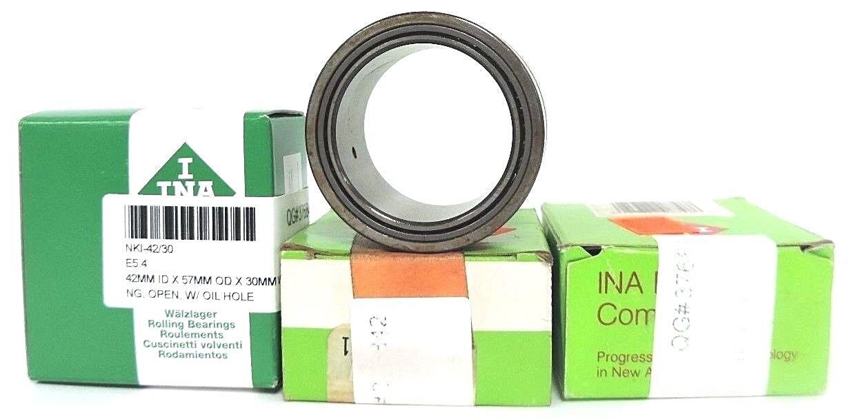 LOT OF 3 NIB INA NKI42/30 BEARINGS ROLLER NEEDLE 42MM ID 57MM OD 30MM WIDE