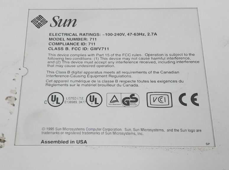 SUN MODEL 711 SSCI HARD DRIVE ENCLOSURE 599-2120-01 W/ (6) 9V3006-003 HDD's